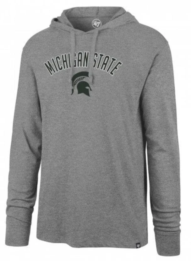 Mens Michigan State Spartans '47 NCAA Focus Club Hood Long Sleeve T-Shirt