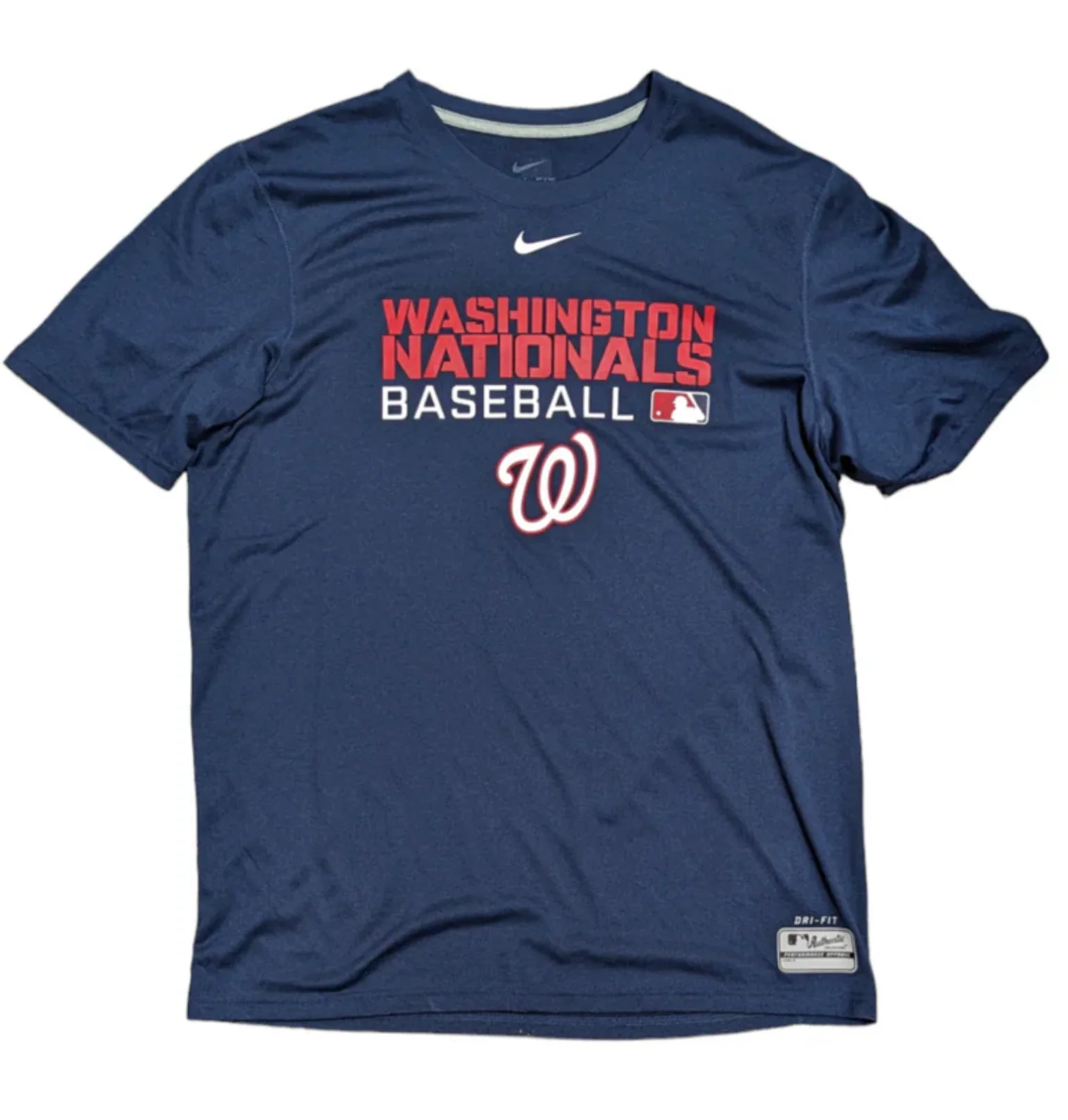 NIKE Washington Nationals Team Issue Legend Logo Navy Performance T-shirt