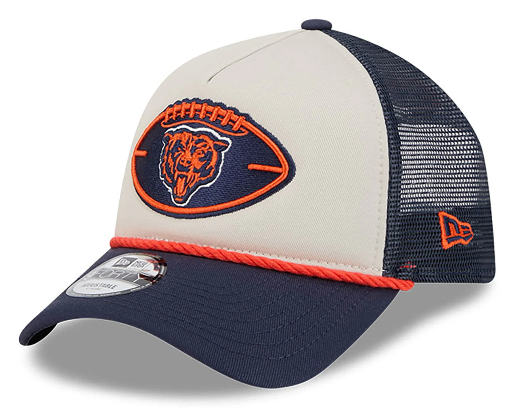 Men's Chicago Bears New Era 2024 Sideline Historic Stone/Navy 9FORTY A-Frame Adjustable Hat