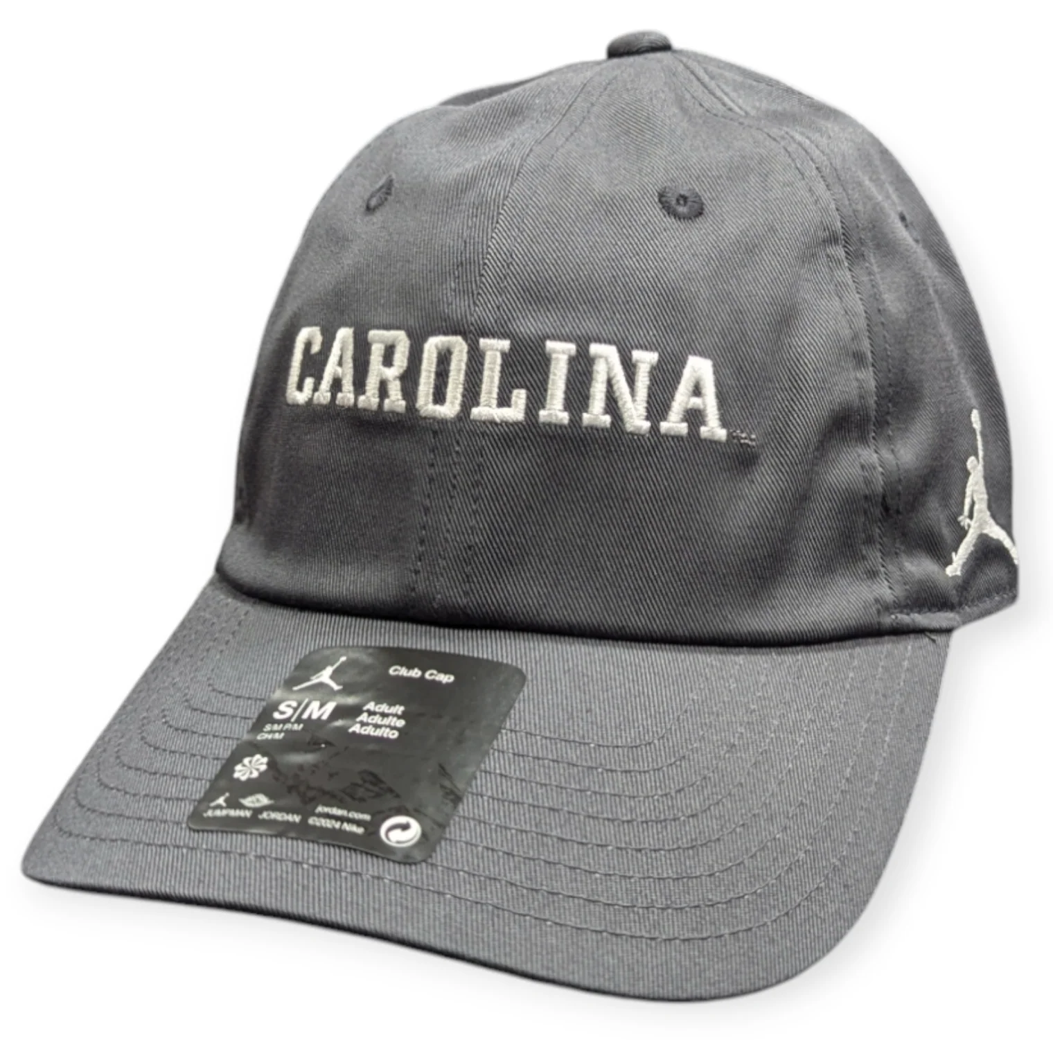 North Carolina Tar Heels Nike Club Anthracite Unstructured Adjustable Hat