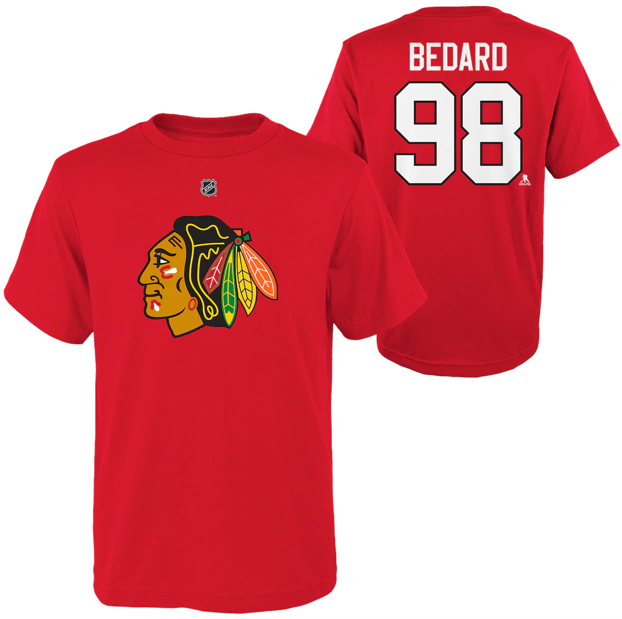 Youth Chicago Blackhawks Connor Bedard Red NHL Player Name & Number T-Shirt