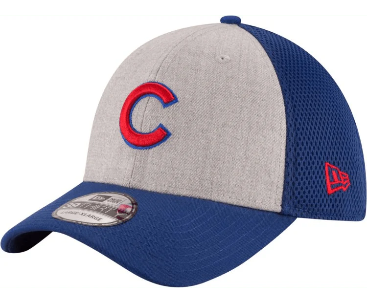 New Era Men's Chicago Cubs 39Thirty Heather Grey Neo Stretch Fit Hat