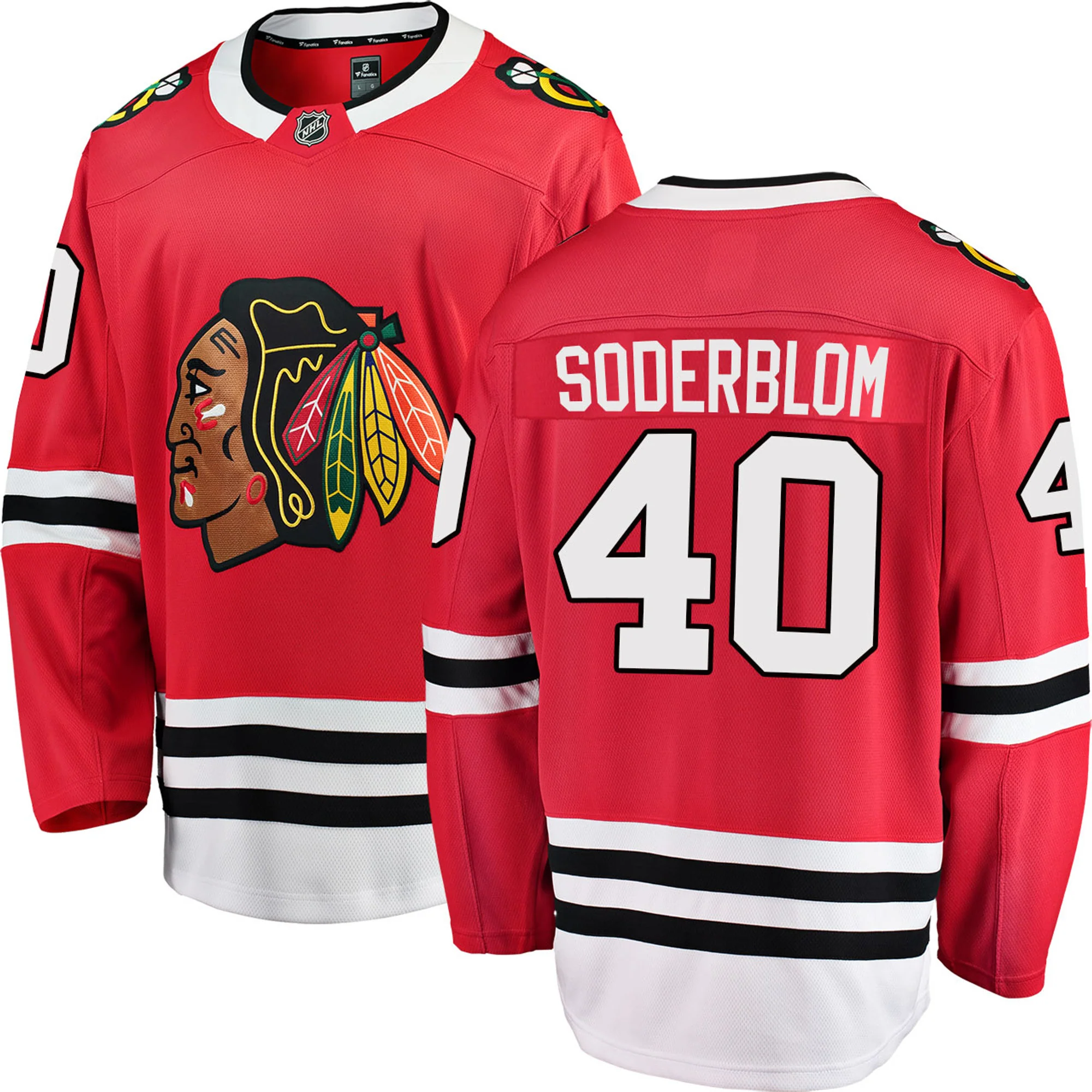 Men's Arvid Soderblom Chicago Blackhawks Red Home Fanatics Breakaway Premium Replica Jersey