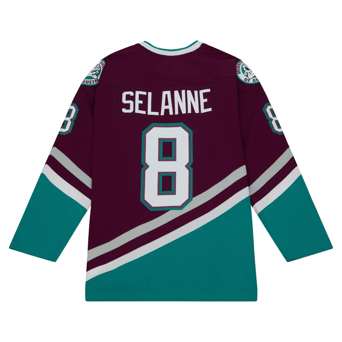 Men's Teemu Selanne Anaheim Ducks Mitchell & Ness 1996/97 Blue Line Player Jersey -Purple