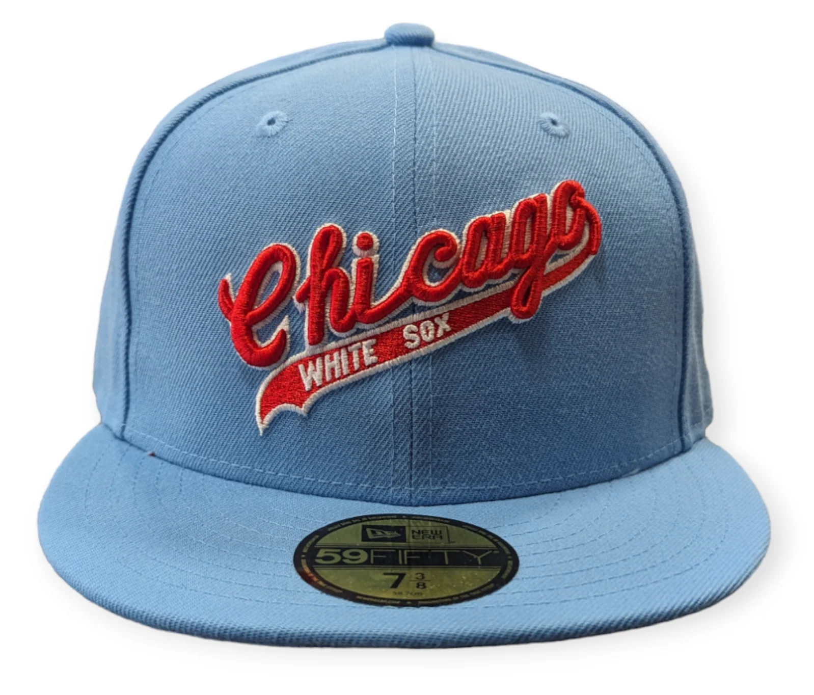 Chicago White Sox New Era Sky Blue Cooperstown Script 59FIFTY Fitted Hat