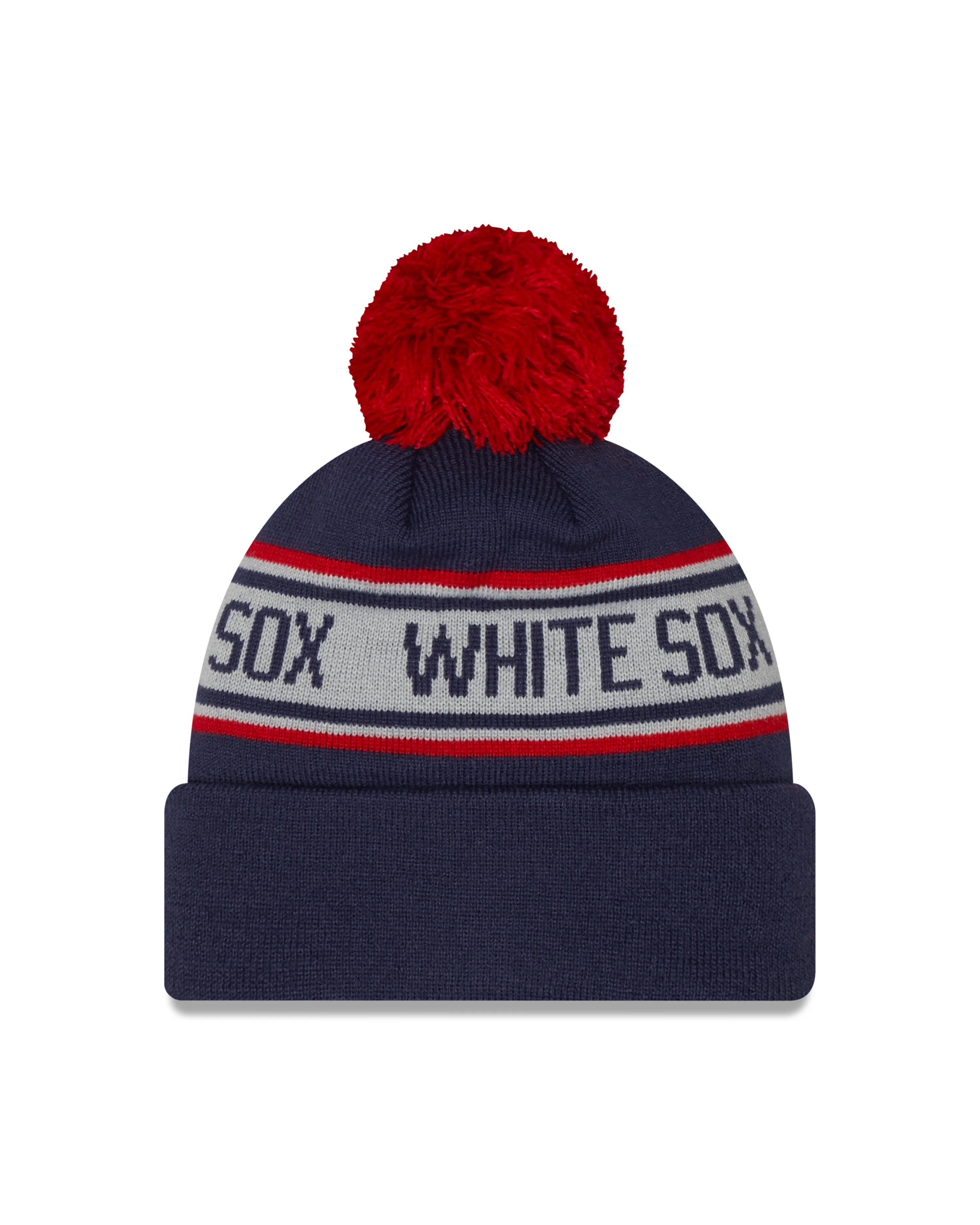 Child Chicago White Sox New Era Junior Cooperstown Collection Repeat Navy Cuffed Pom Knit Hat