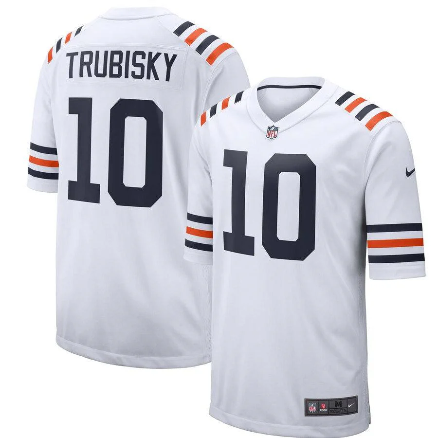 Men's Chicago Bears Mitchell Trubisky Nike White Alternate Classic Game Jersey