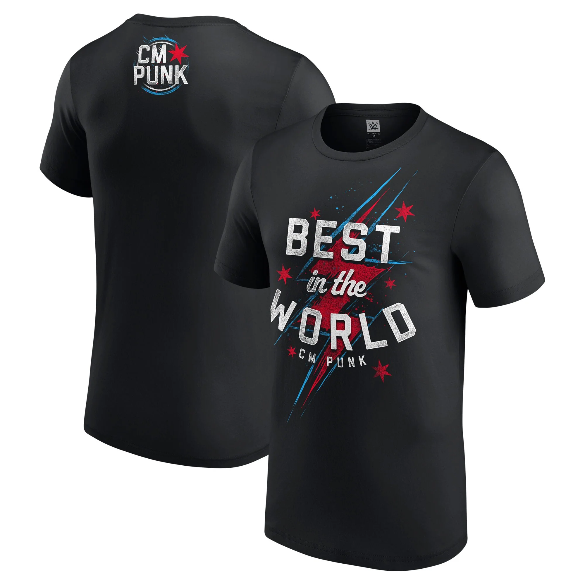Men's WWE CM Punk Best In The World Lightning Black T-Shirt