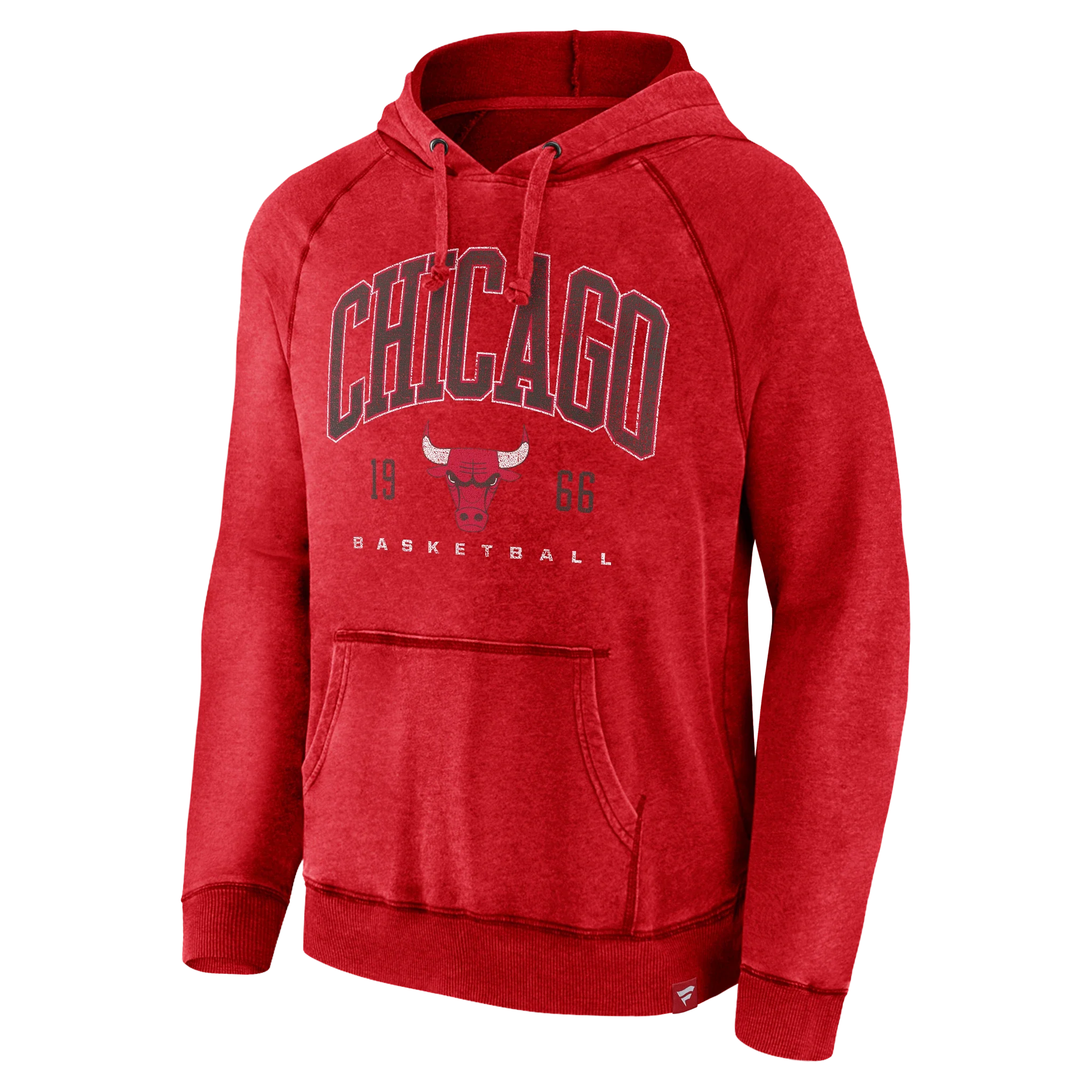 Men's Chicago Bulls Fanatics Faded Red Foul Trouble Hoodie