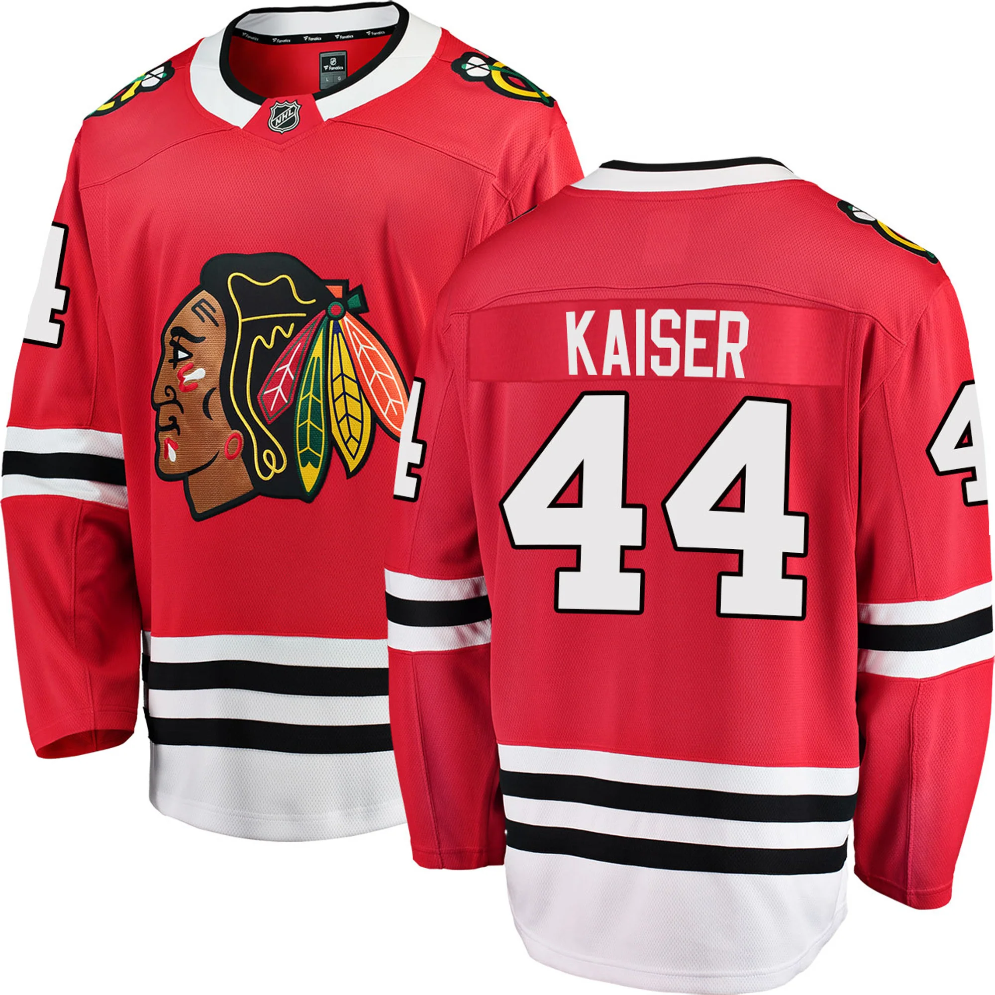 Men's Wyatt Kaiser Chicago Blackhawks Red Home Fanatics Breakaway Premium Replica Jersey