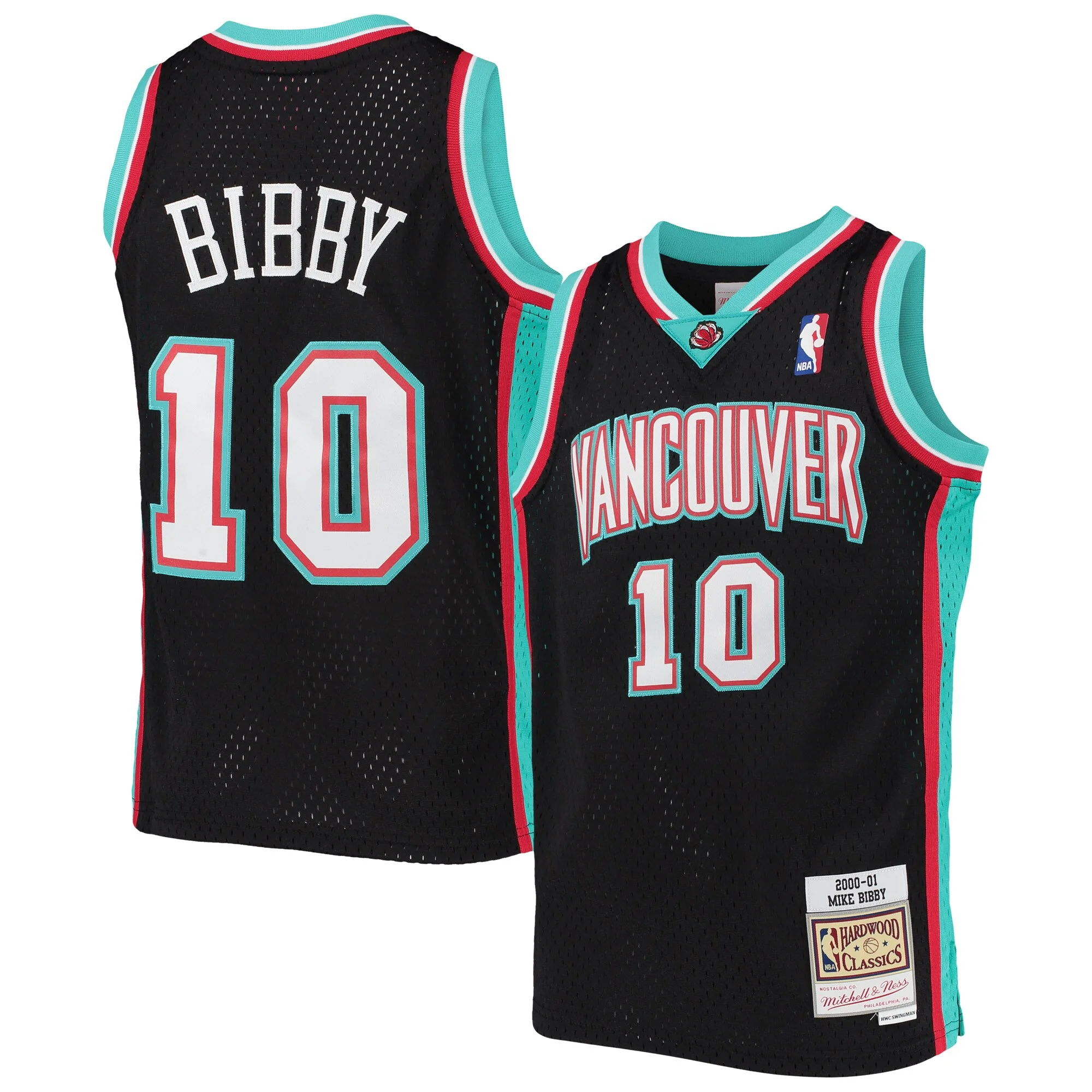 Youth Vancouver Grizzlies Mike Bibby Mitchell & Ness Black 2000-01 Hardwood Classics Swingman Jersey