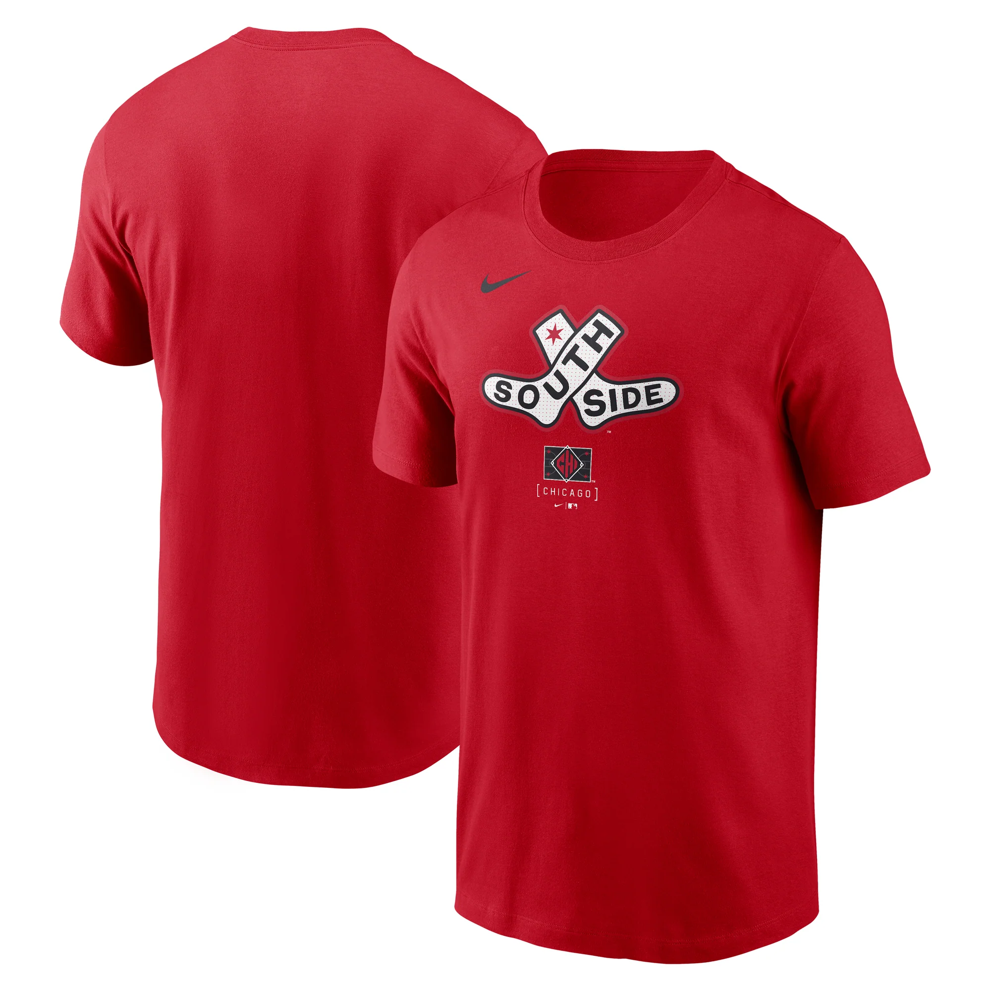 Nike Men's Chicago White Sox 2025 City Connect Logo Red Cotton T-Shirt