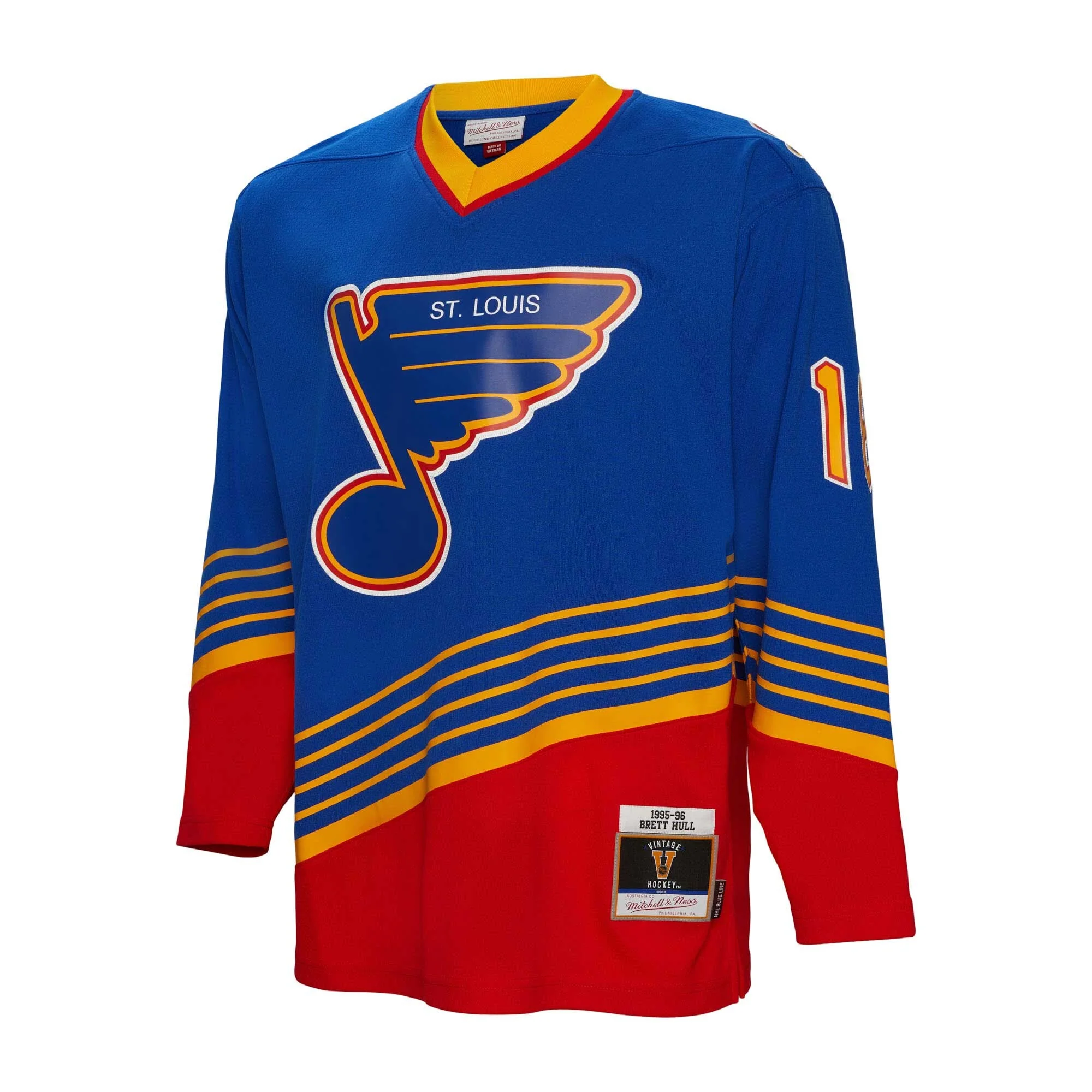 Men's St. Louis Blues Brett Hull Mitchell & Ness Blue 1995/96 Blue Line Player Jersey