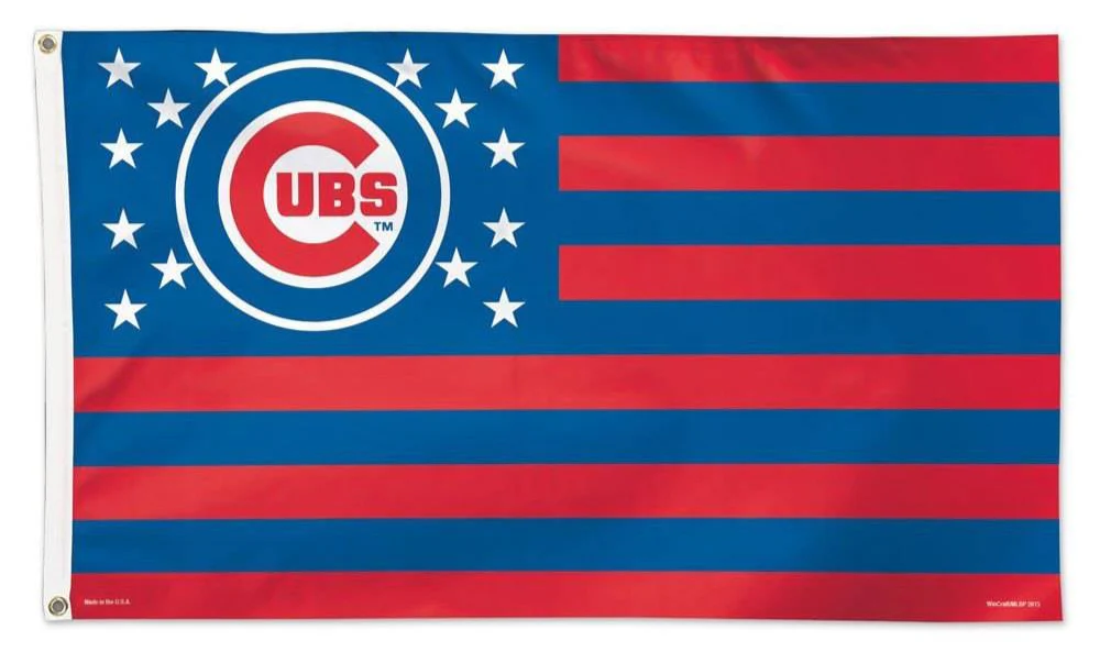 Chicago Cubs / Stars and Stripes Flag - Deluxe 3' X 5'
