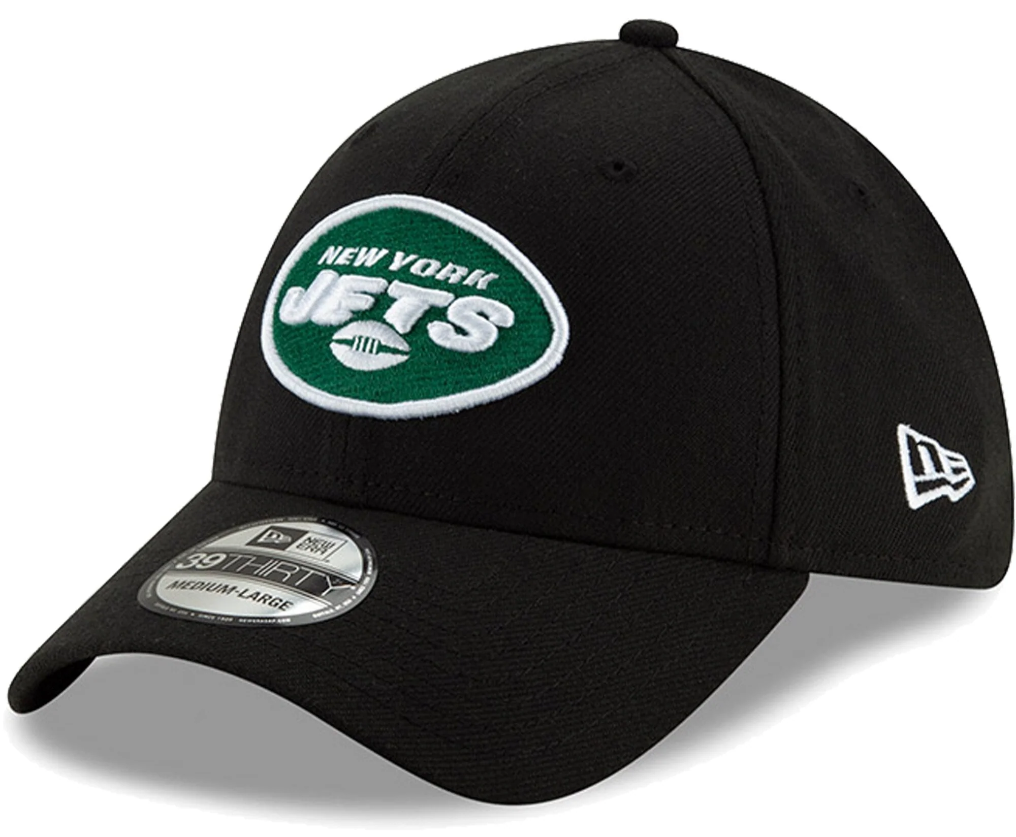 Men's New York Jets New Era Black Team Classic 39THIRTY Flex Hat