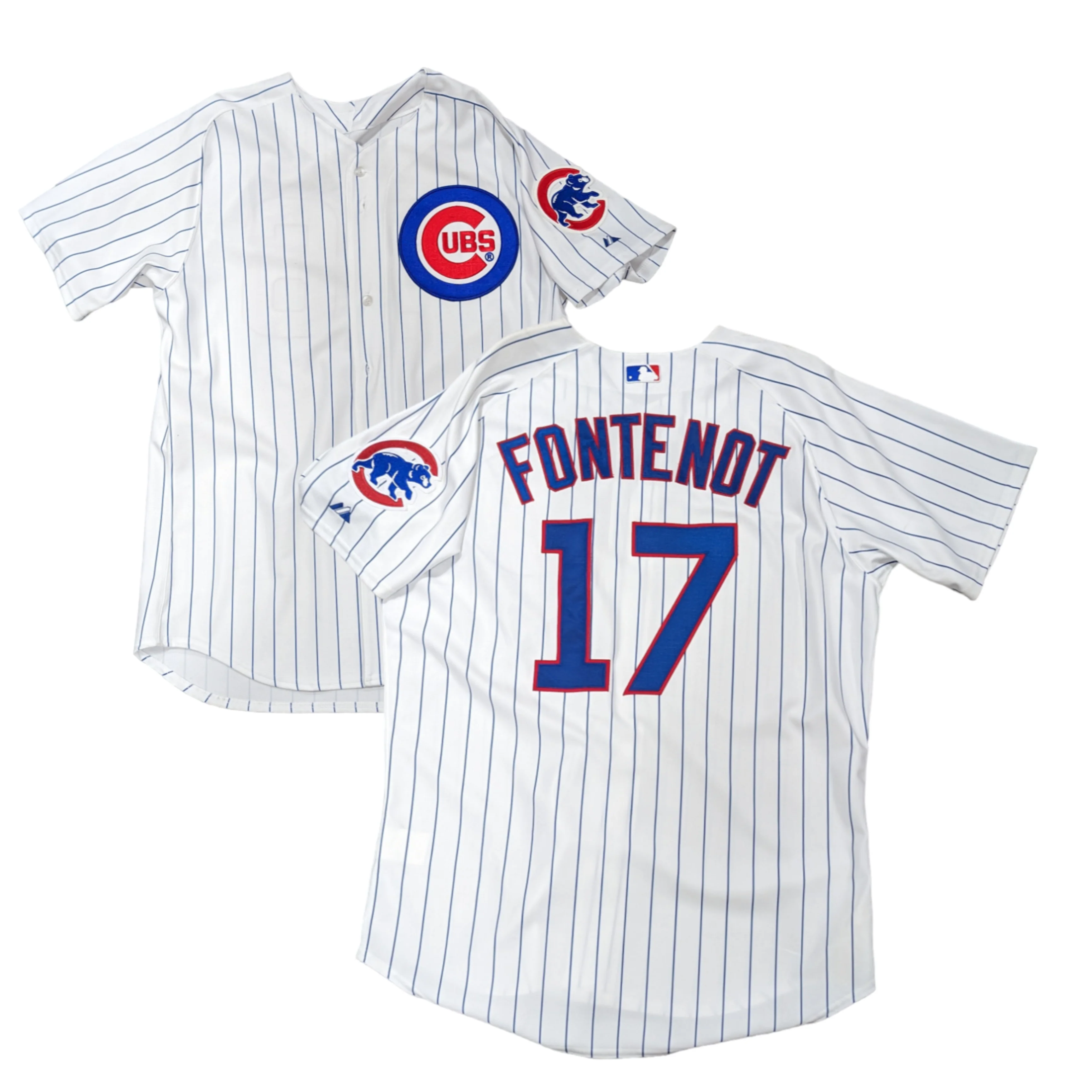 Mens Majestic Chicago Cubs Mike Fontenot Home White Authentic Jersey