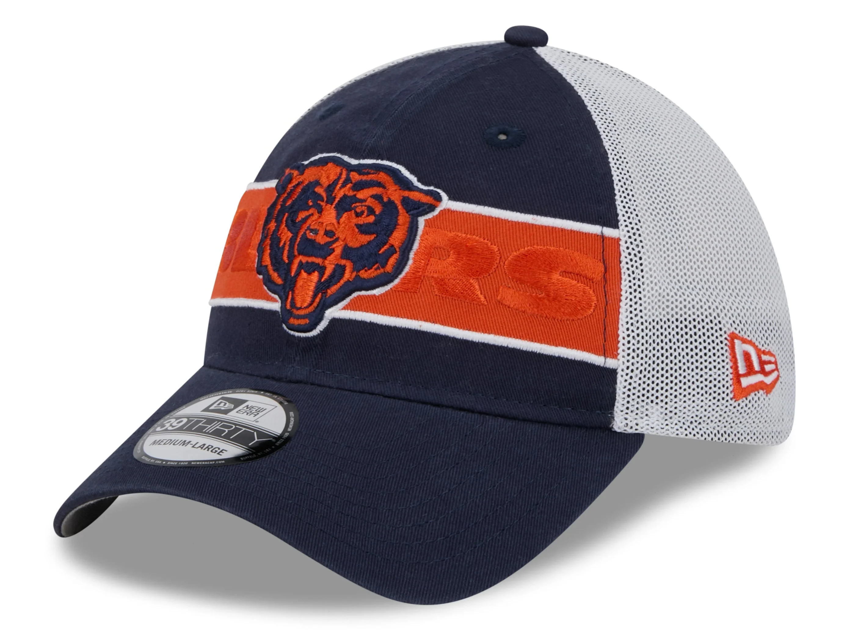 Chicago Bears New Era Team Banded Navy 39THIRTY Mesh Flex Hat