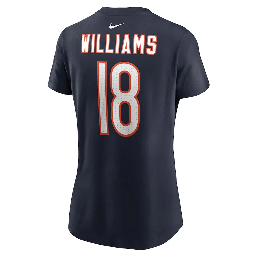 Women's Nike Caleb Williams Navy Chicago Bears Name & Number T-Shirt