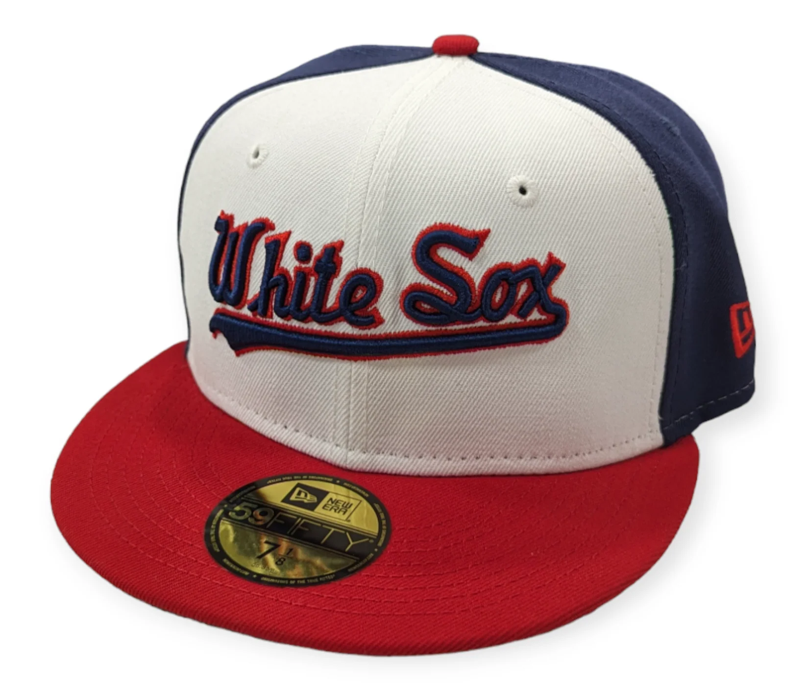 Chicago White Sox New Era Script Throwback Red/White/Navy 59FIFTY Fitted Hat