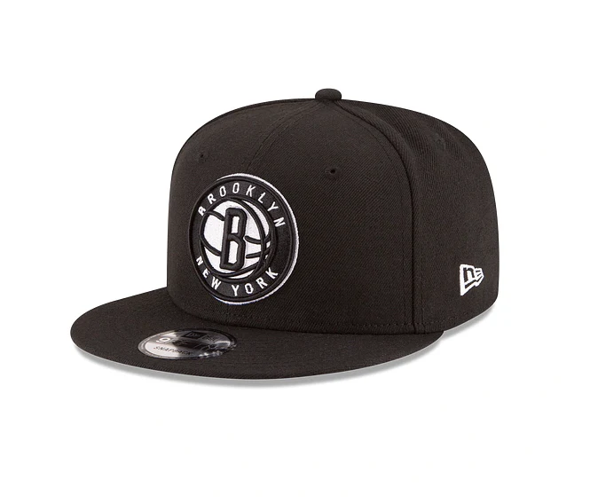 Men's Brooklyn Nets New Era Black Official Team Color 9FIFTY Adjustable Snapback Hat