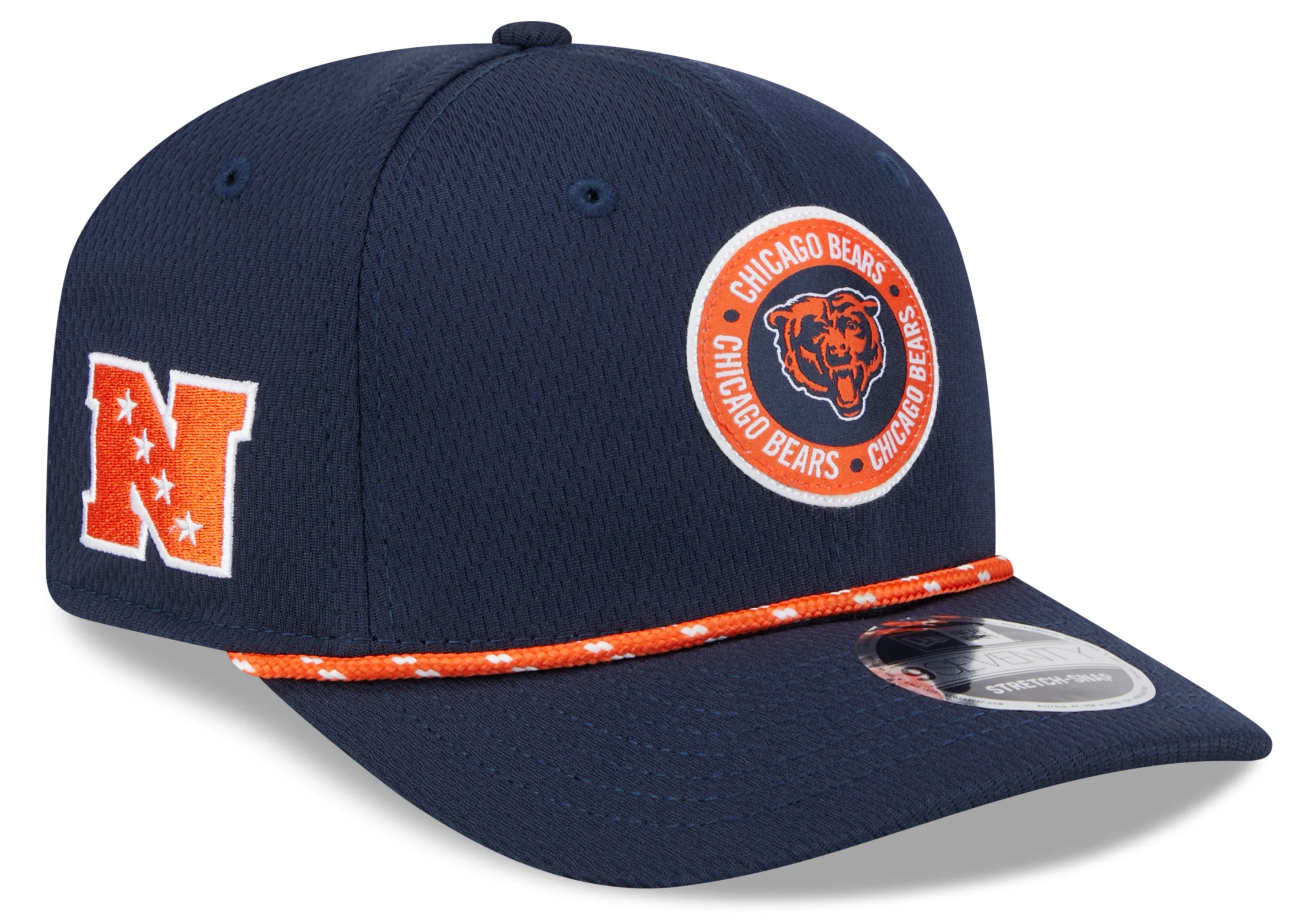 Men's Chicago Bears New Era 2024 Sideline Navy Primary Logo 9SEVENTY Adjustable Hat