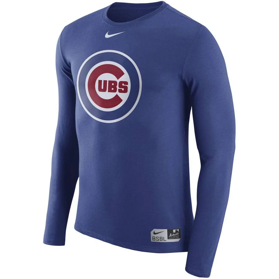 Chicago Cubs Nike Authentic Collection Blend Performance Long Sleeve T-Shirt