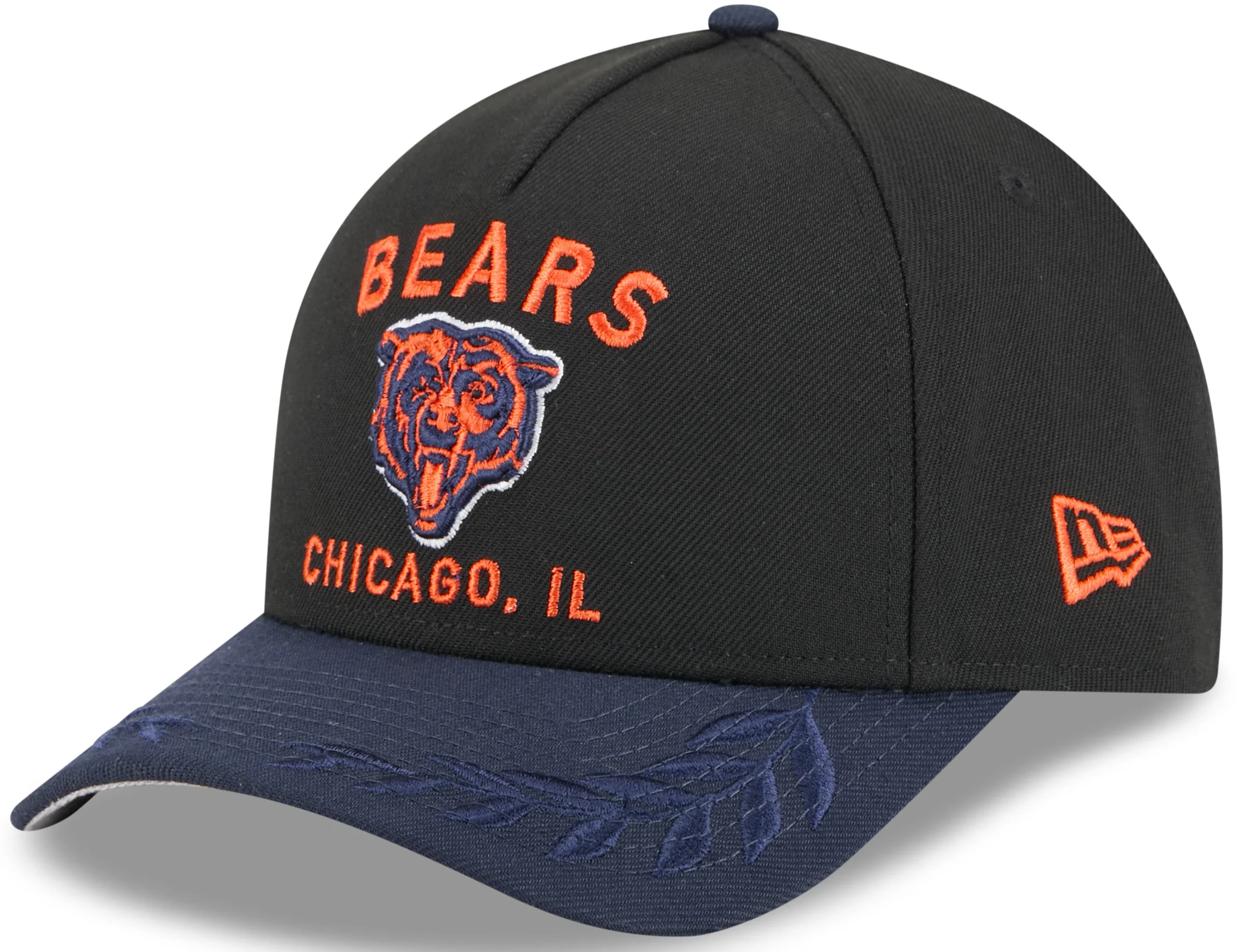 Men's Chicago Bears New Era 2025 NFL Draft Black M-Crown 9FORTY Snapback Adjustable Hat