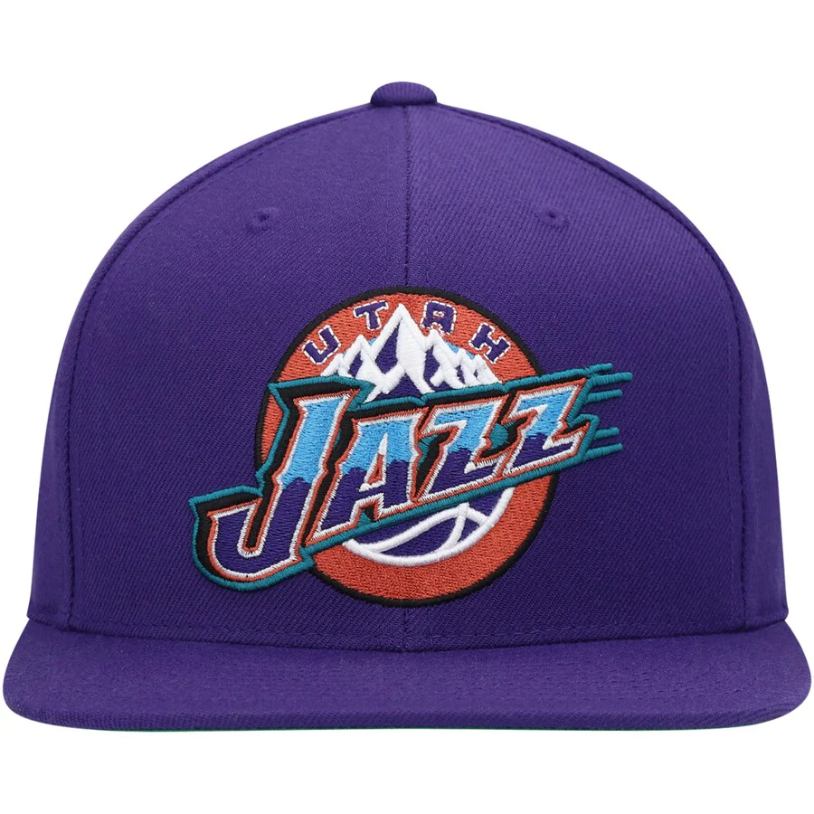 Mens NBA Utah Jazz Purple Team Ground Snapback Hat By Mitchell And Ness