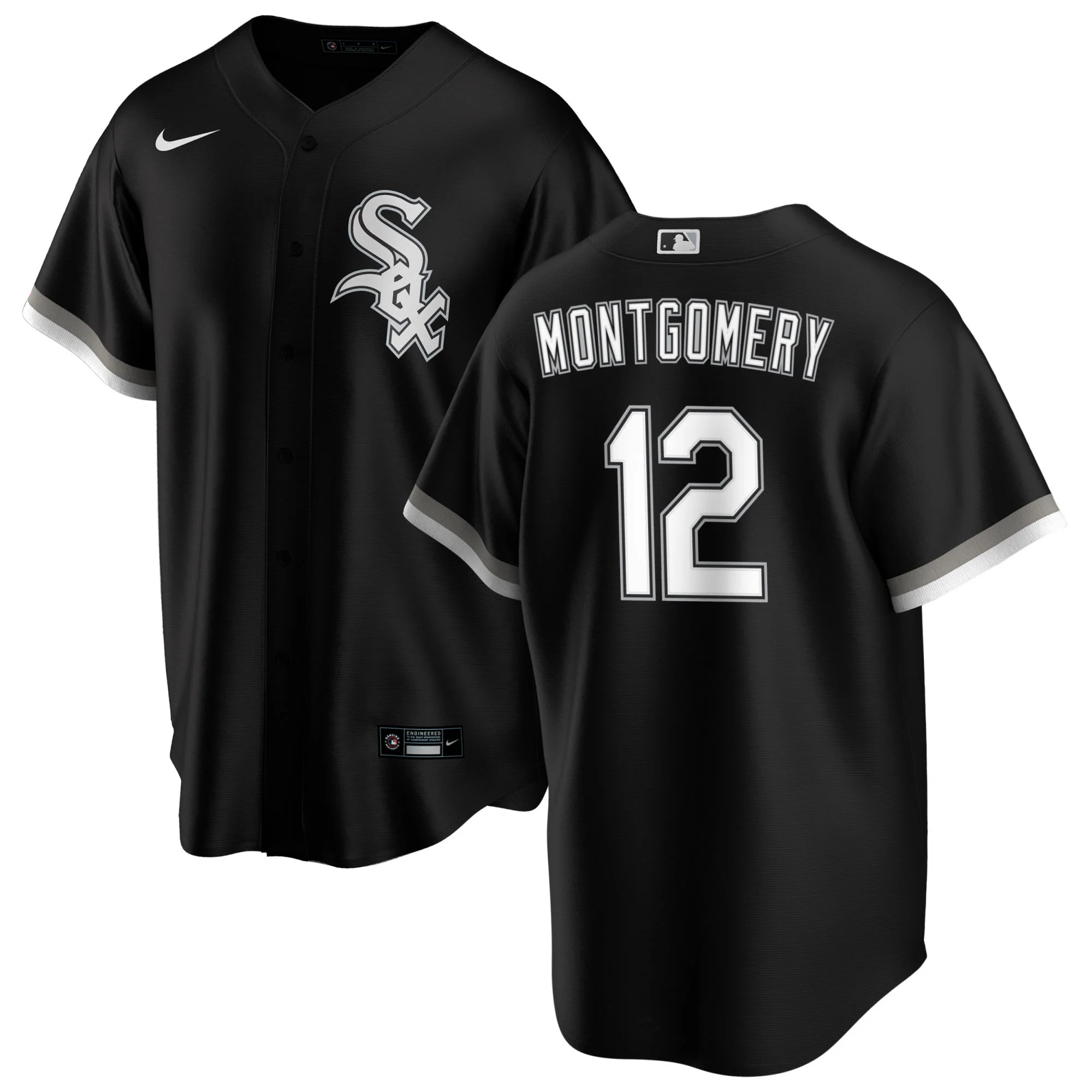 Men's Colson Montgomery Chicago White Sox NIKE Replica Black Alternate Premium Twill Jersey