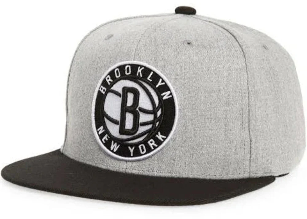Brooklyn Nets Mitchell & Ness Grey Black Pop Snapback Hat