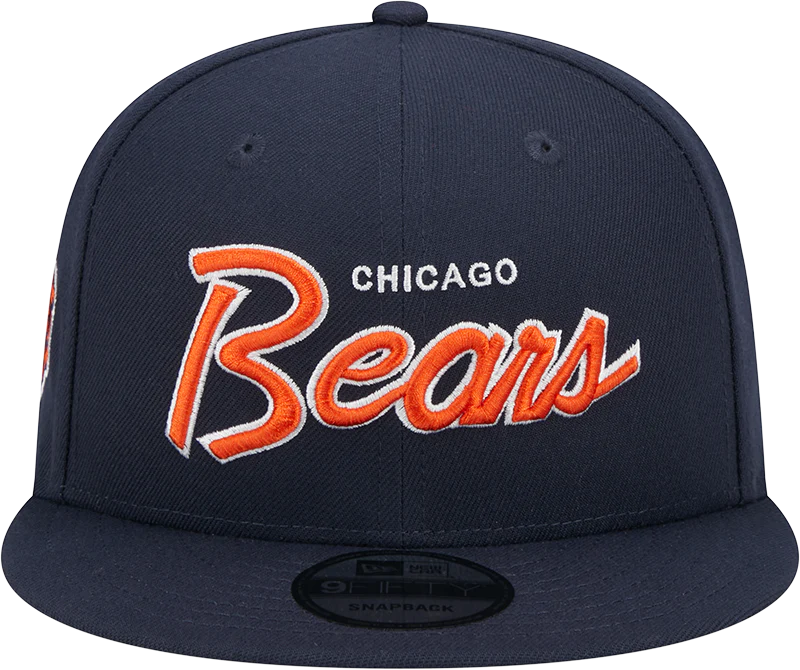 Chicago Bears New Era Navy Script 9FIFTY Adjustable Snapback Hat