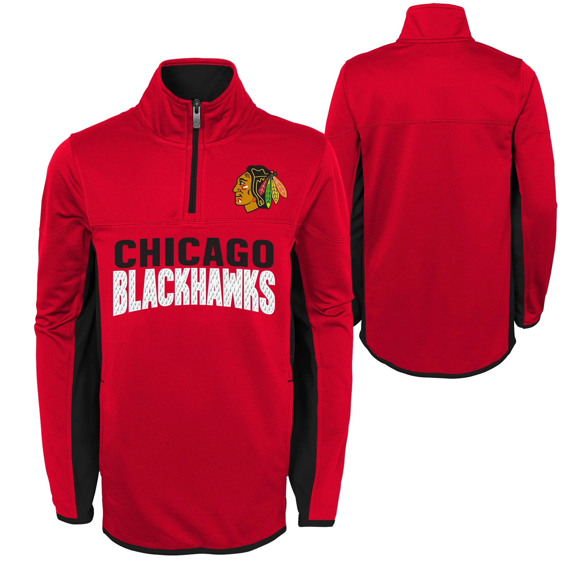 Chicago Blackhawks Child 1/4 Zip Red Fleece Top