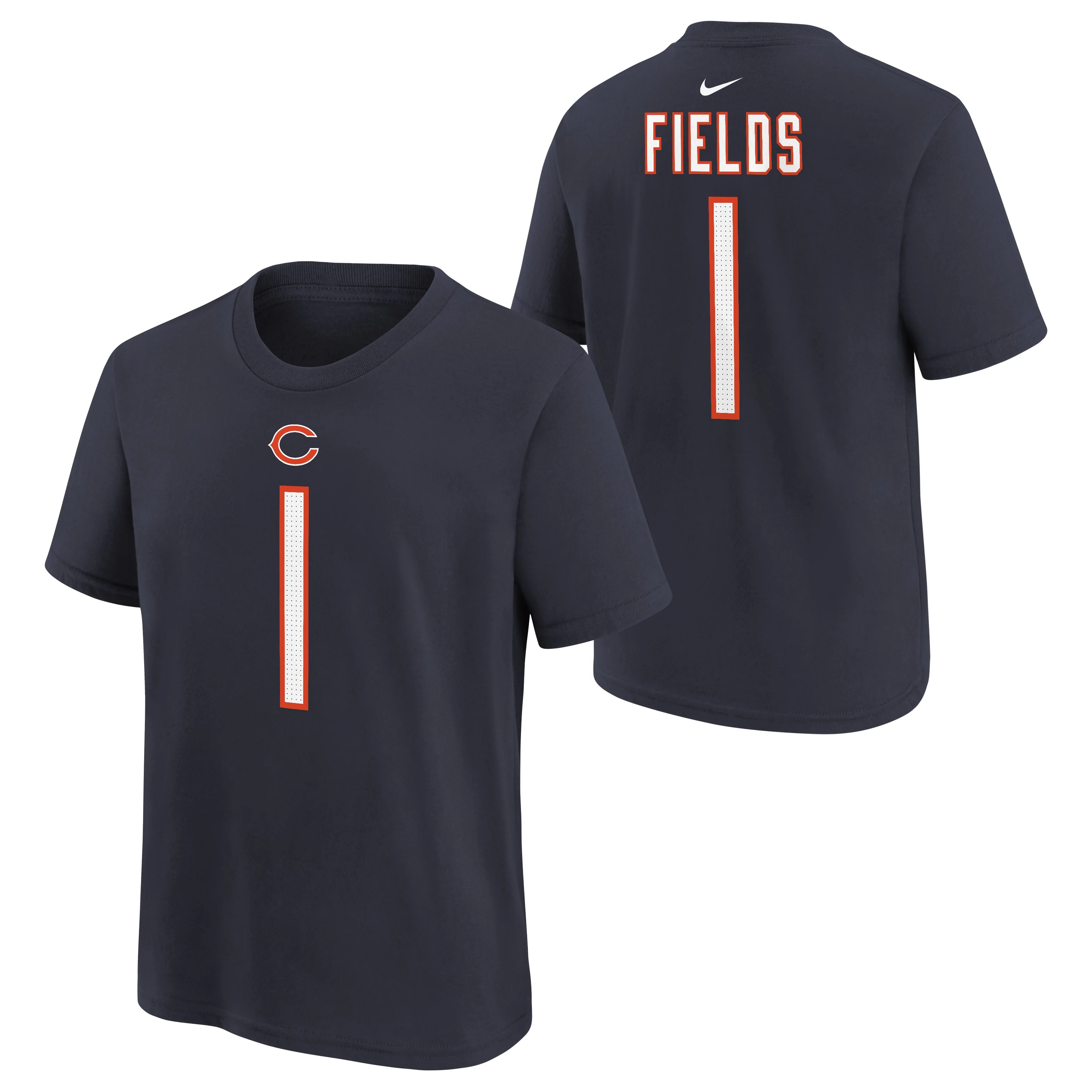 Youth Justin Fields Chicago Bears Nike Navy FUSE Name & Number T-Shirt