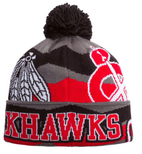 Chicago Blackhawks Youth 2014 Stadium Series Cuff Pom Knit-Grey