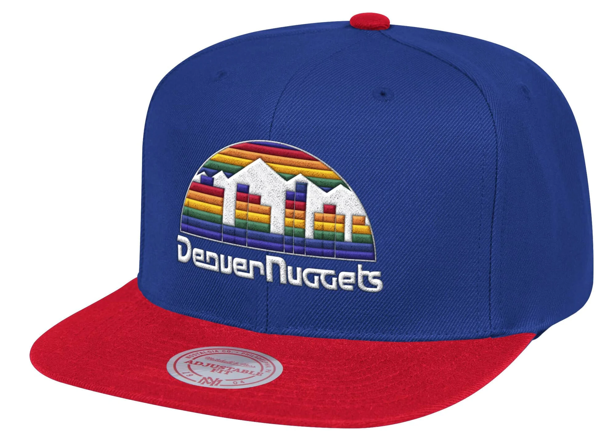 Mens NBA Denver Nuggets Royal/Red 2 Tone 2.0 Snapback Hat By Mitchell And Ness