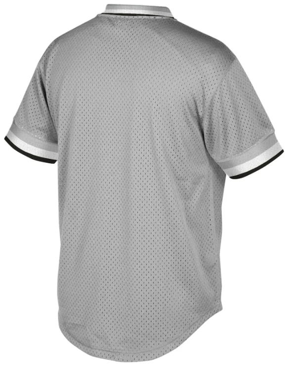 Men's Chicago White Sox Road Grey Cooperstown Collection V-Neck Mesh Batting Practice Jersey By Mitchell And Ness