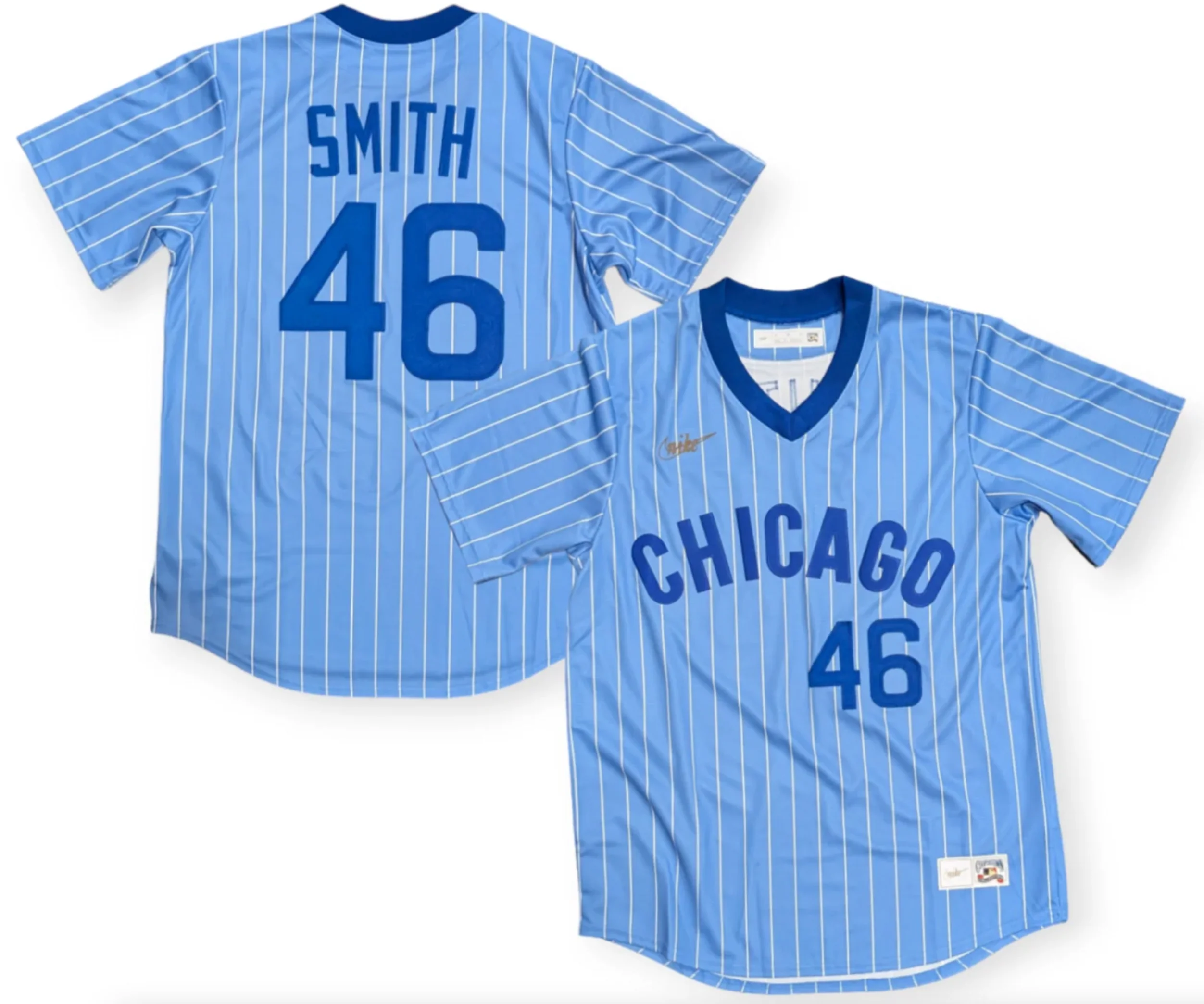 Men's Lee Smith Chicago Cubs Cooperstown Powder Blue 1981 NIKE Replica Jersey