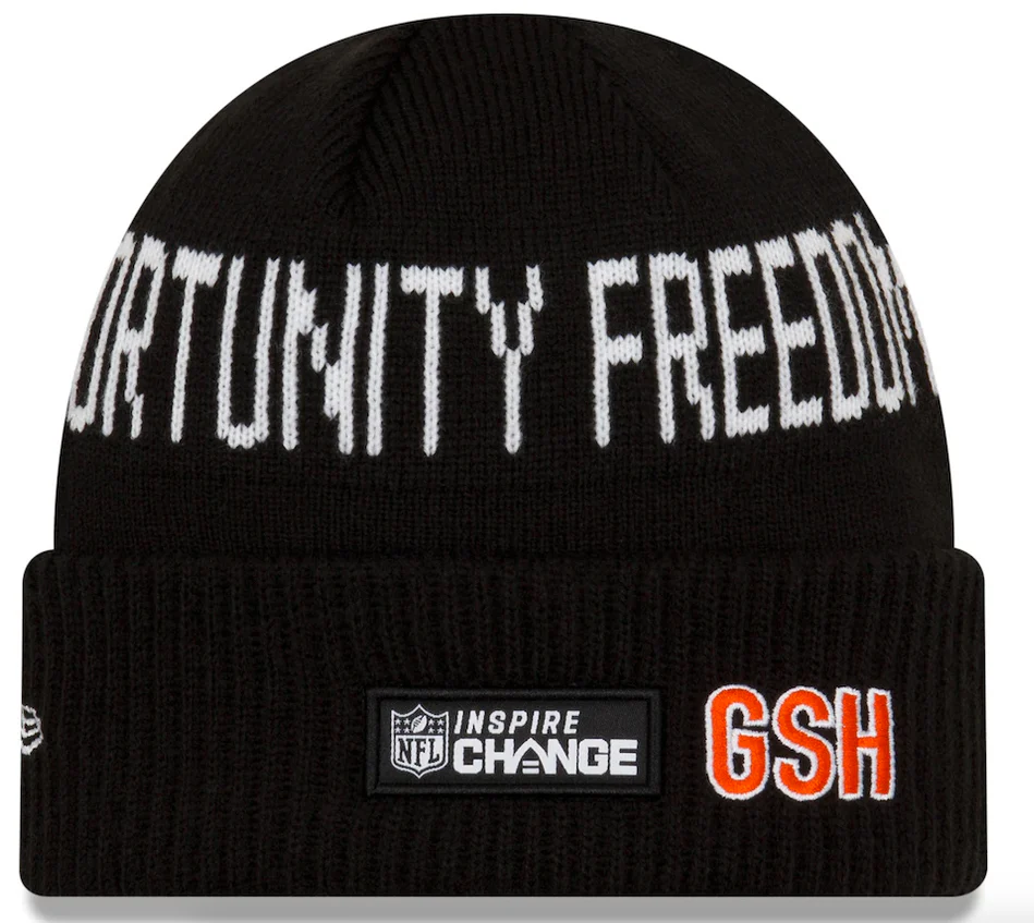 Men's New Era Black Chicago Bears Team Social Justice Cuffed Knit Hat-