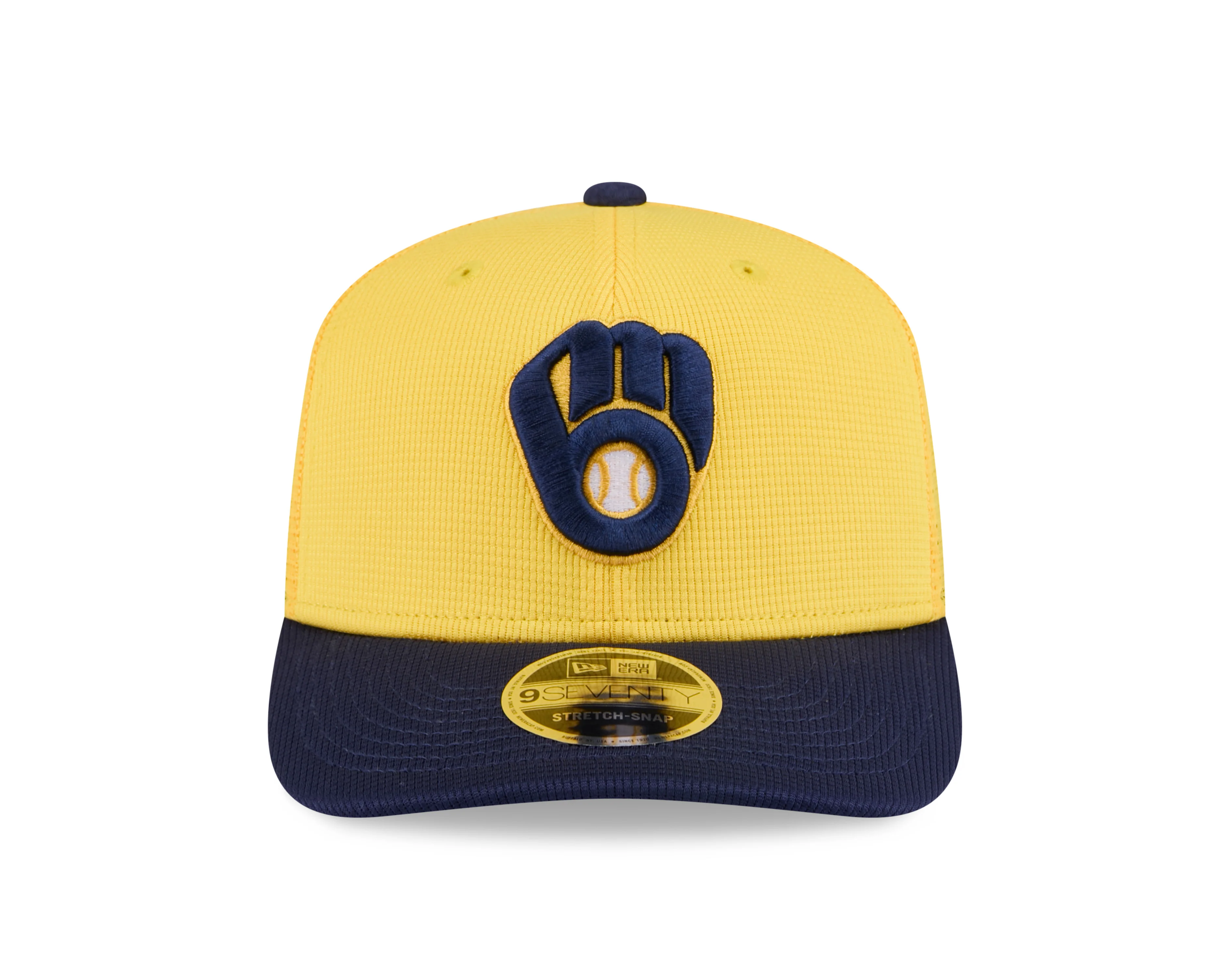 Milwaukee Brewers New Era Yellow/Navy 2025 Spring Training 9SEVENTY Trucker Hat