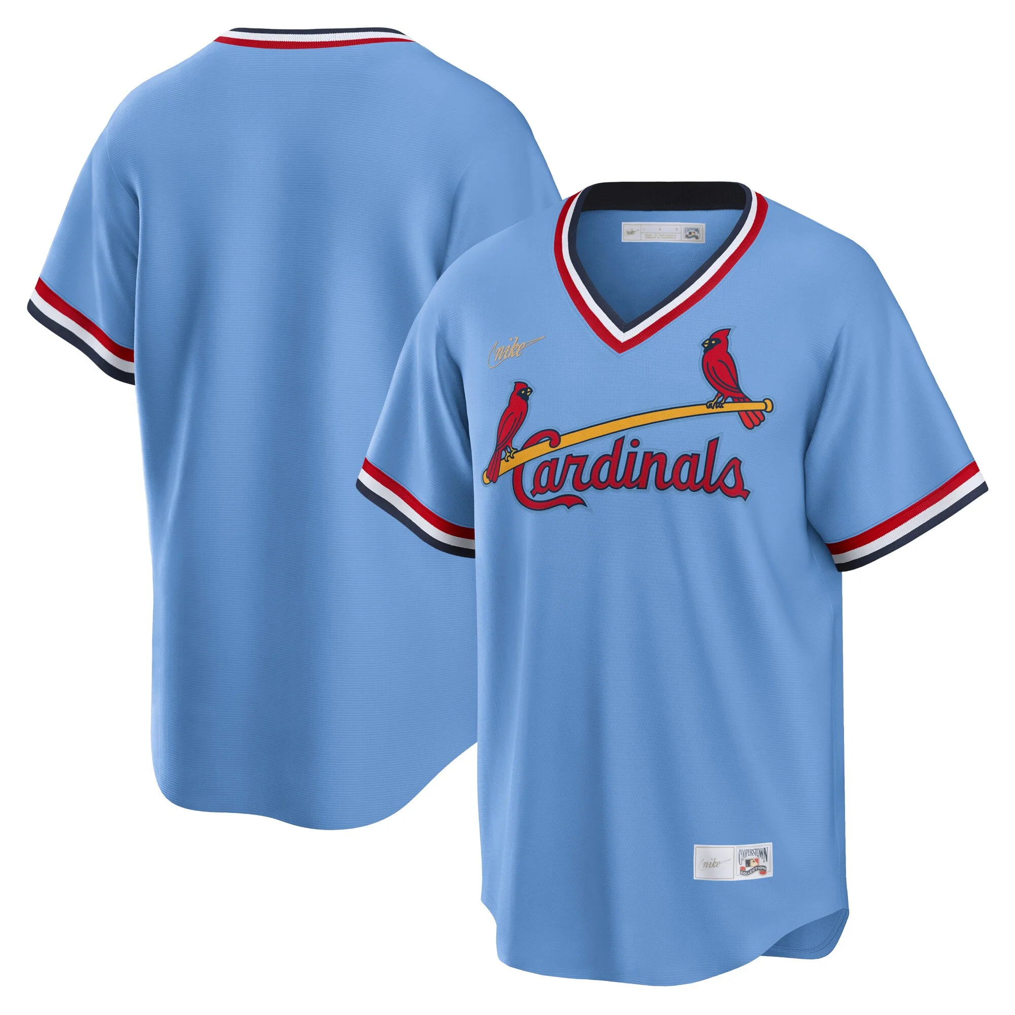 Men's St. Louis Cardinals Nike Light Blue Road Cooperstown Collection Team Jersey