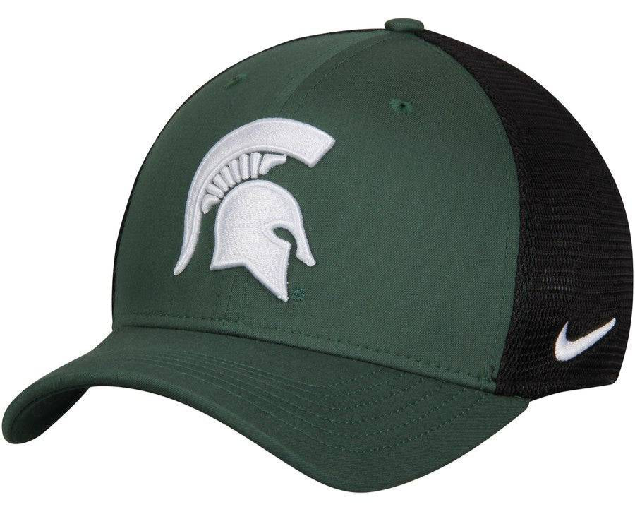 Michigan State Spartans Nike AeroBill Classic 99 Mesh Back Flex Hat - Green/Black