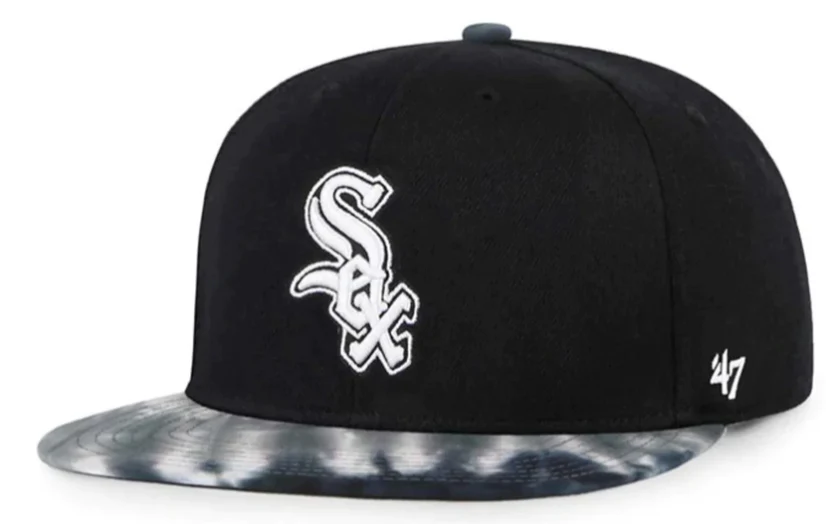 Chicago White Sox MLB Black Truckin Tie Dye '47 Brand Captain Snapback Hat