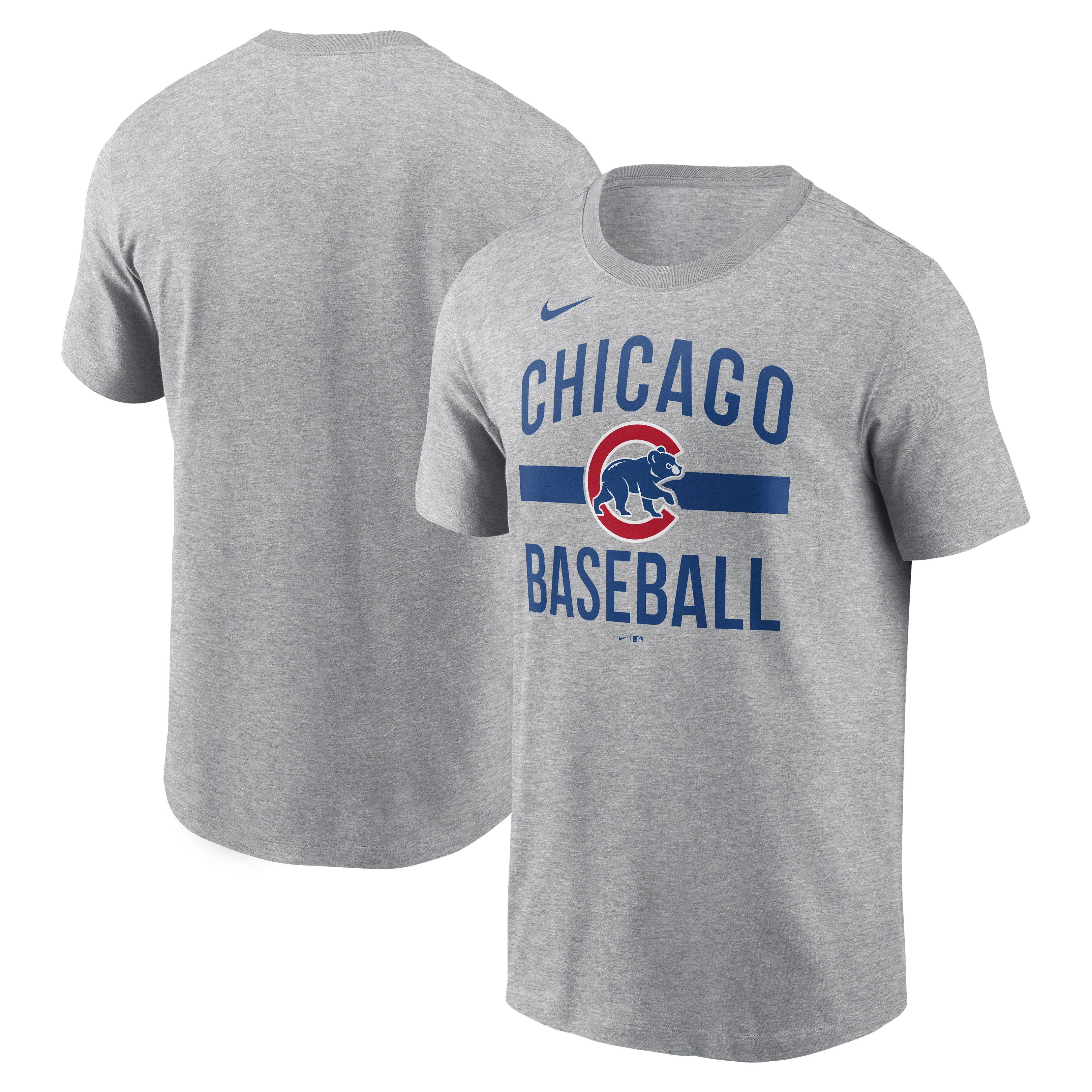 Men's Chicago Cubs Nike Heather Gray Arched T-Shirt