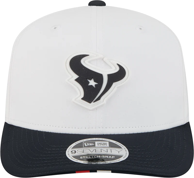 Men's Houston Texans New Era White/Navy 2025 NFL Training Camp 9SEVENTY Adjustable Hat