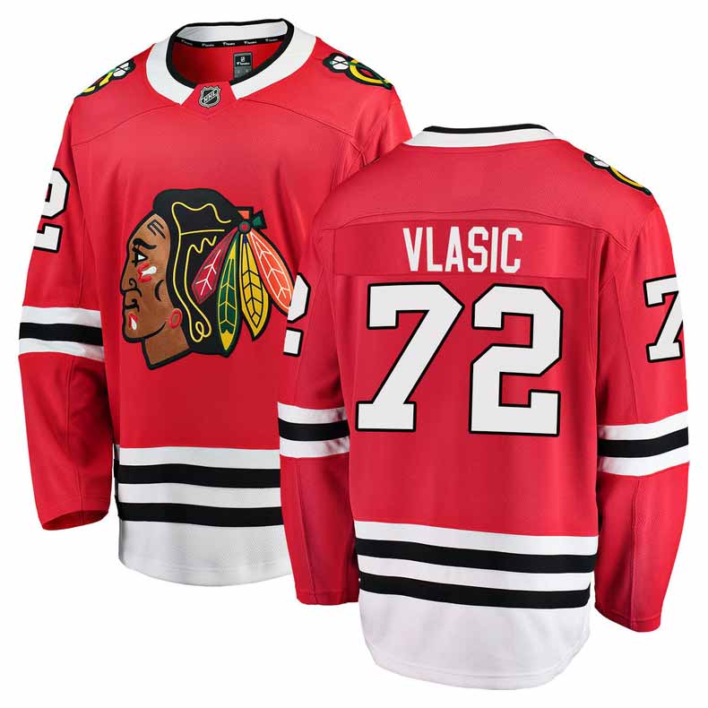 Men's Alex Vlasic Chicago Blackhawks Red Home Fanatics Breakaway Premium Replica Jersey