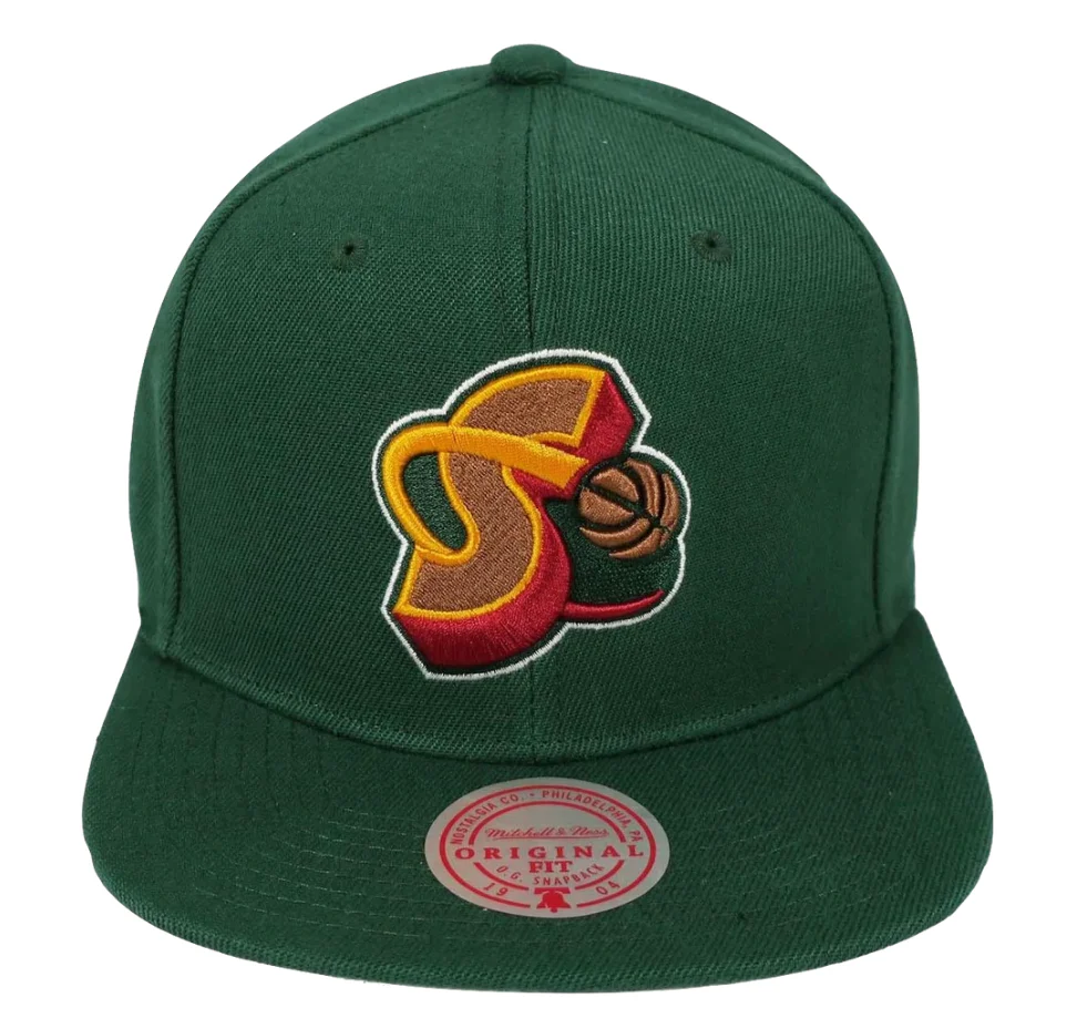 Men's Seattle Supersonics NBA Core Basic Green HWC Mitchell & Ness Snapback Hat