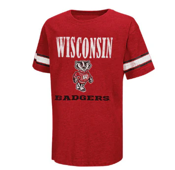 Wisconsin Badgers Youth Free Agent Tee By Colosseum Athletics