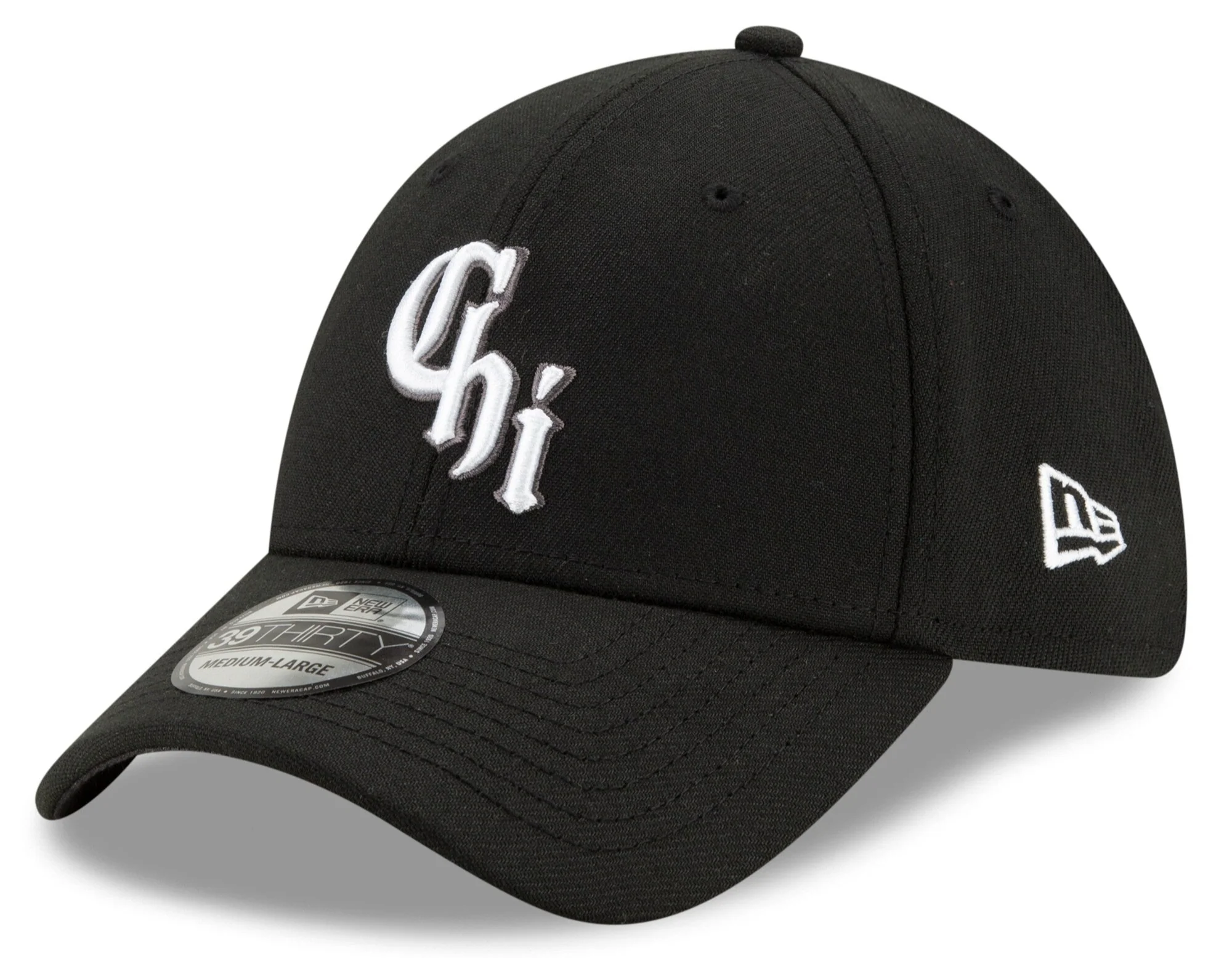 Men's Chicago White Sox New Era Black City Connect 39THIRTY Flex Hat