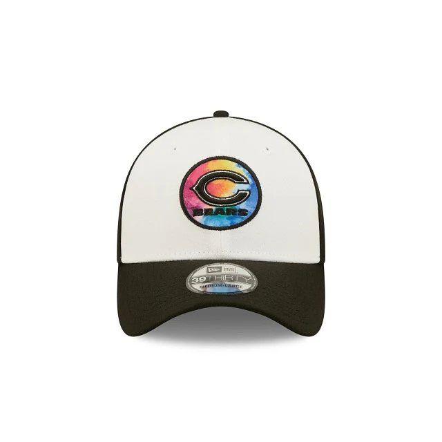 Men's Chicago Bears New Era Crucial Catch 2022 NFL Coaches Sideline Primary Logo White/Black 39THIRTY Flex Hat