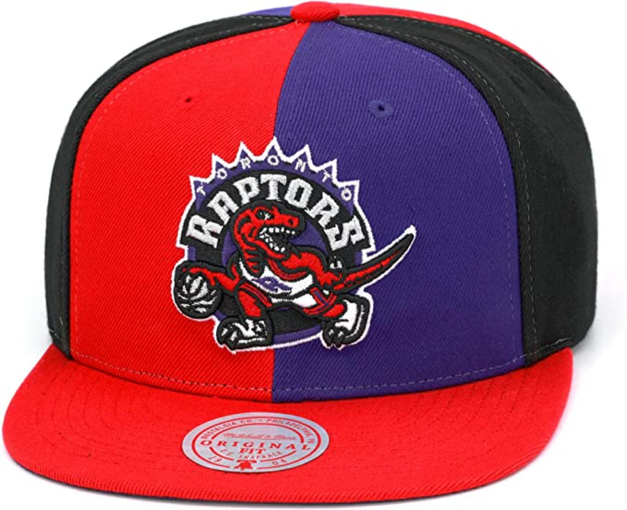 Men's Toronto Raptors Mitchell & Ness NBA Pinwheel Snapback Hat-HWC Logo